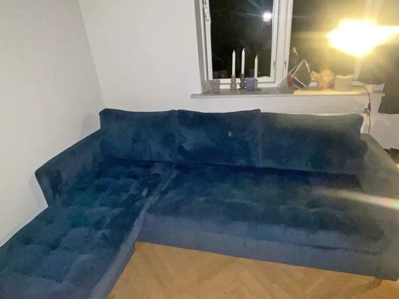 Billede 1 - Blå sofa m. Chaiselong