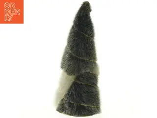 Pelsbeklædt juletræ med lyskæde (str. H. 27 cm)