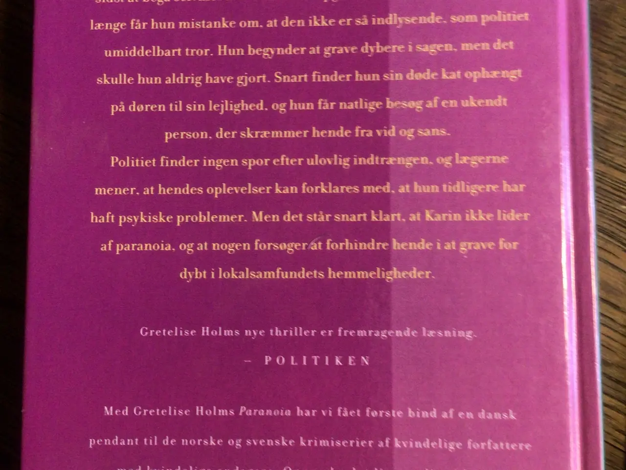 Billede 2 - Gretelise Holm : Paranoia - en Karin Sommer krimi
