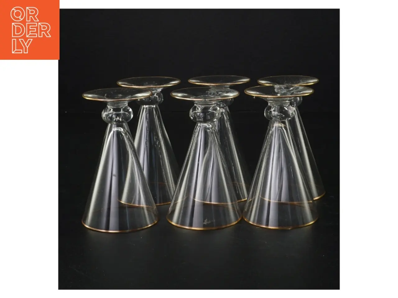 Billede 2 - Vintageglas med guldkant (str. 10 x 6 cm)