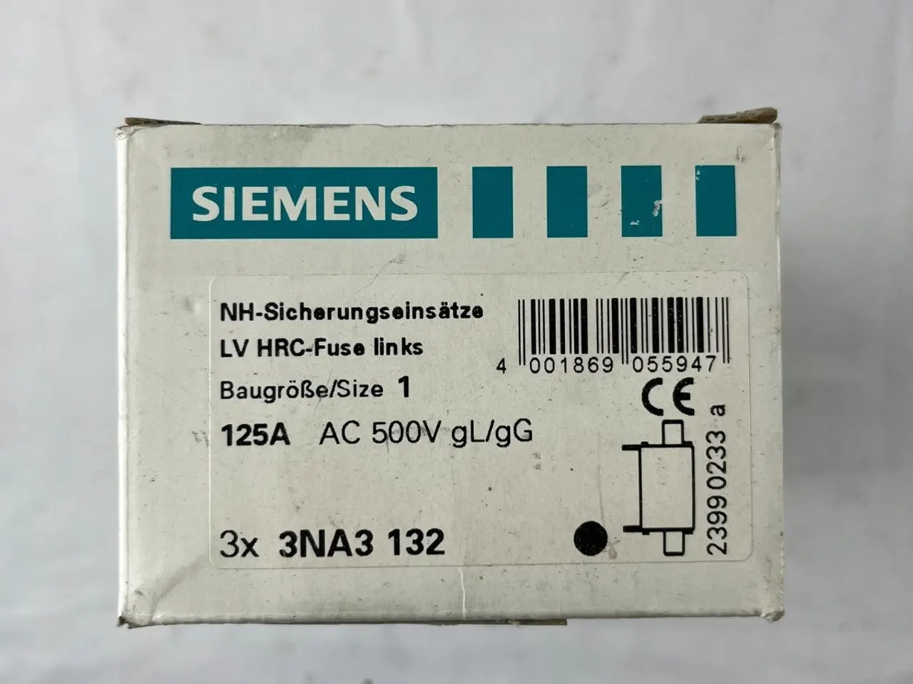 Billede 2 - Siemens 3NA3 132 NH1 Fuse 125A 500V gL/gG LV HRC