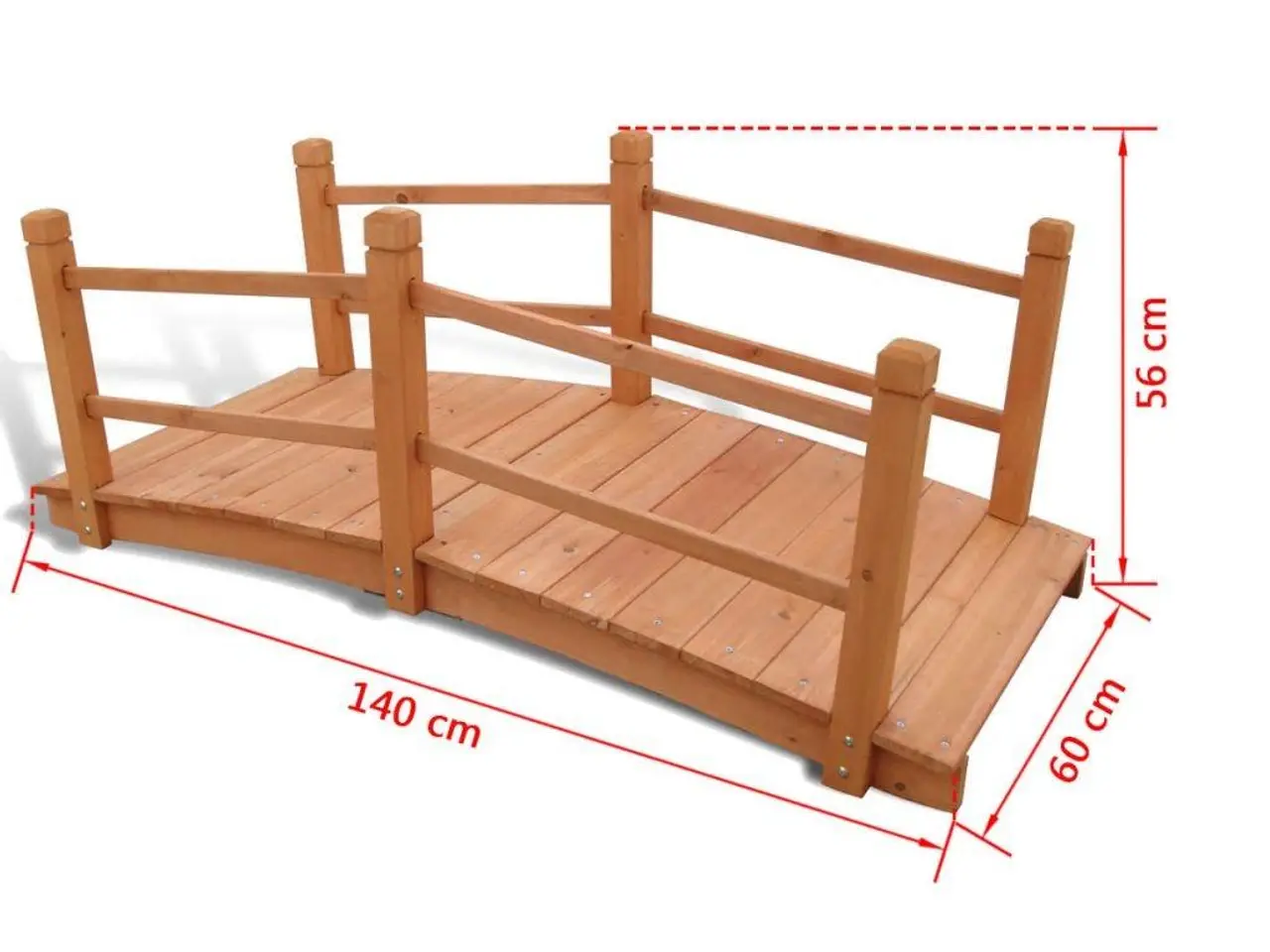 Billede 4 - Havebro i massivt træ 140 x 60 x 56 cm