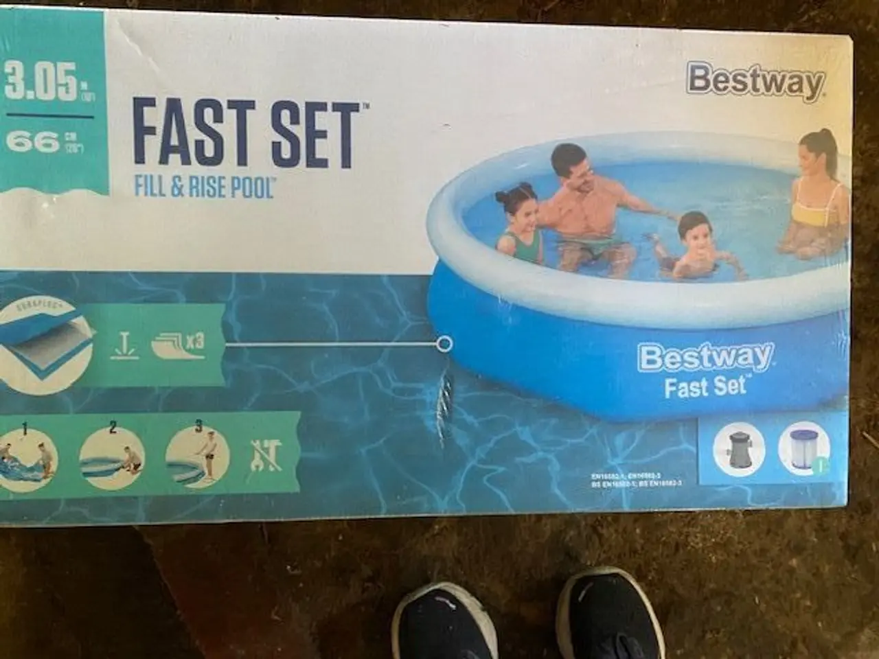 Billede 2 - Fast Set Pool 3.200L 305x66 cm Bestway Badebassin