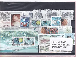 Grønland - 1 Miniark + 21 Stk. - Postfrisk