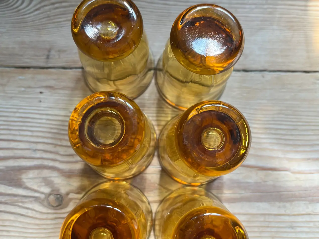 Billede 4 - 6 smukke ravfarvet snapseglas