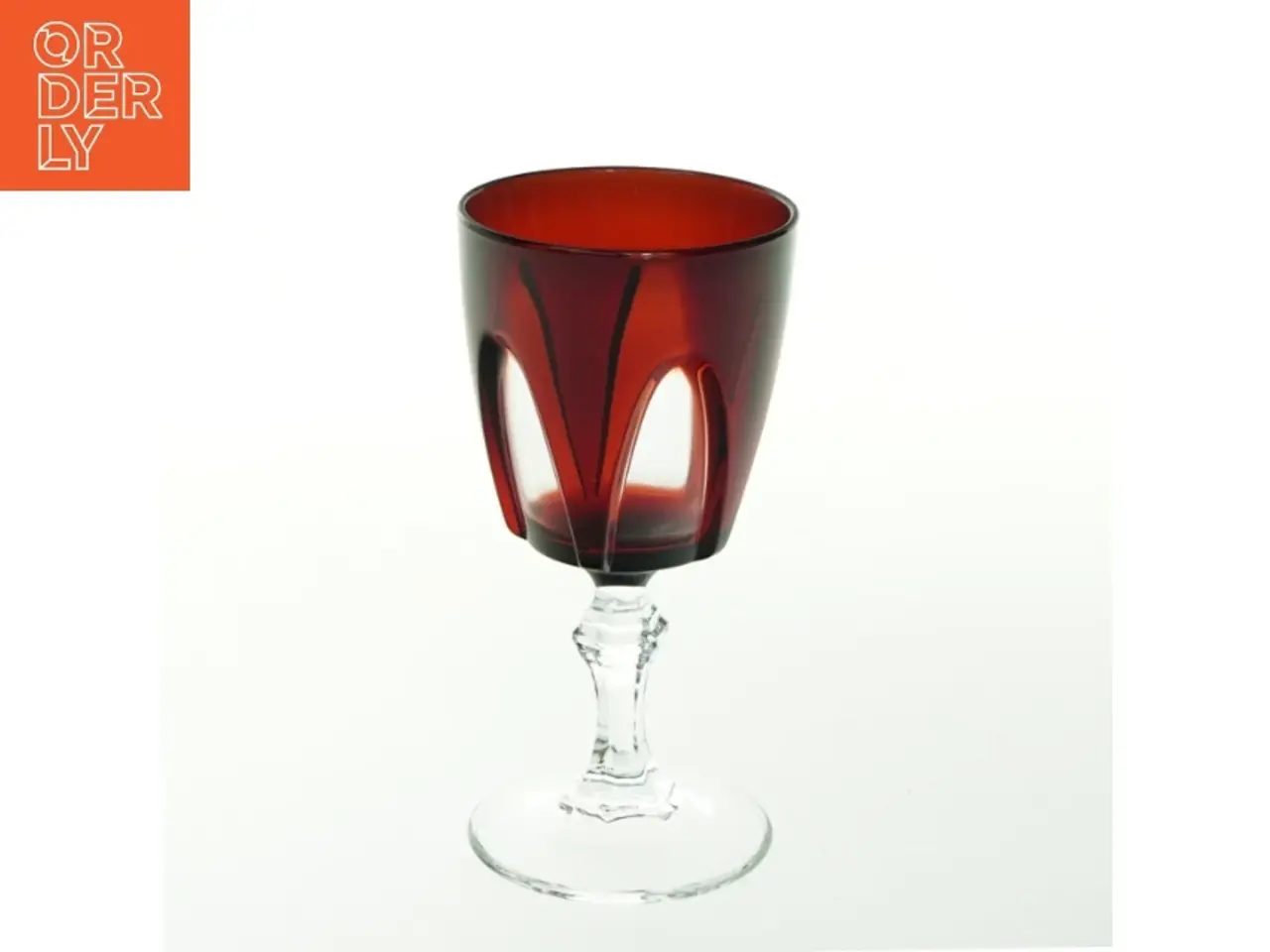 Billede 4 - Rødvinsglas i rødt glas (str. H 13 cm, ø 6,5 cm)