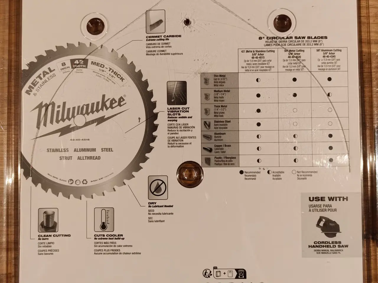 Billede 2 - Milwaukee 203mm 42 tænder rundsav klinge til metal
