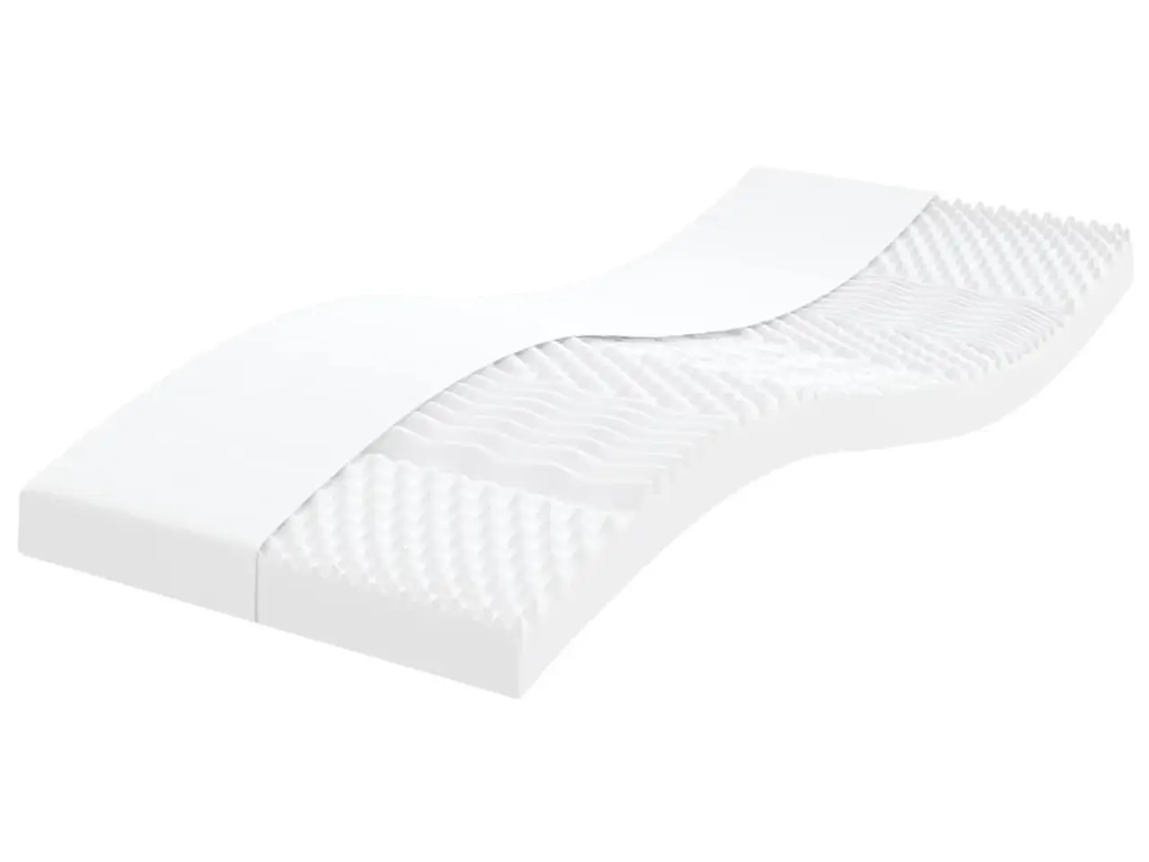 Billede 1 - Skummadras 90×190 cm - 7 zoner, hårdhed 20 ILD, hvid