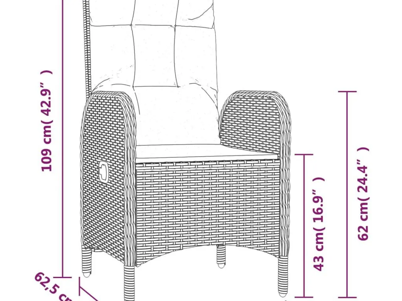 Billede 8 - Loungesæt til haven 3 dele med hynder polyrattan grå