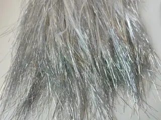 Sølv fest-sæt: Glitrende høj hat og tinsel paryk 