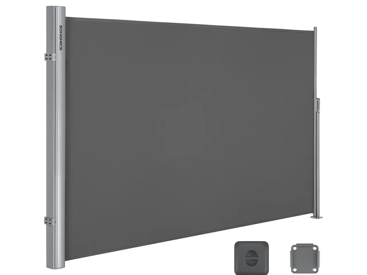 Billede 1 - Sidemarkise 160 x 400 cm røggrå, sol- og indsynsskjul