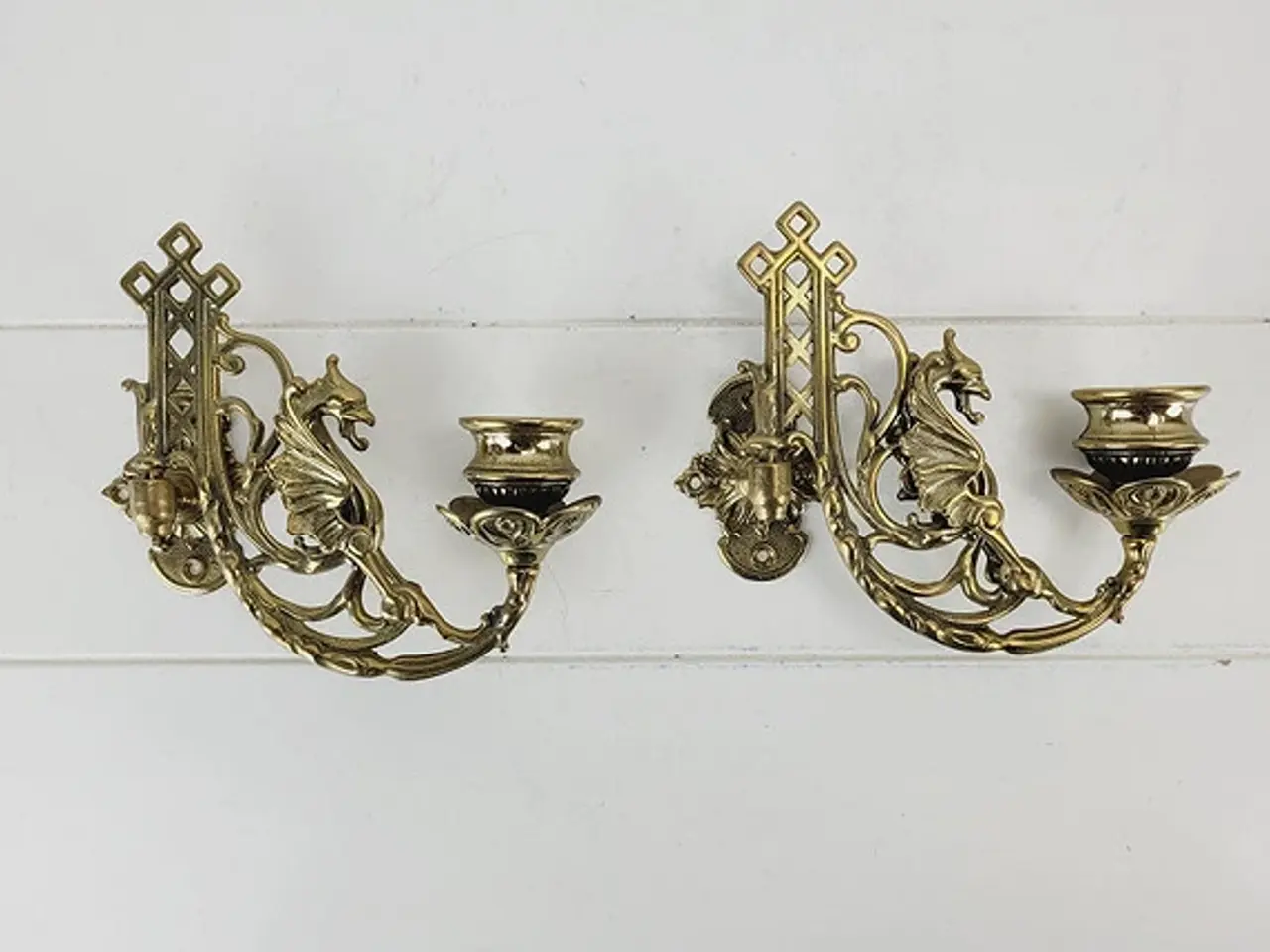 Billede 2 - Dragon Brass Candleholder / Vægstager