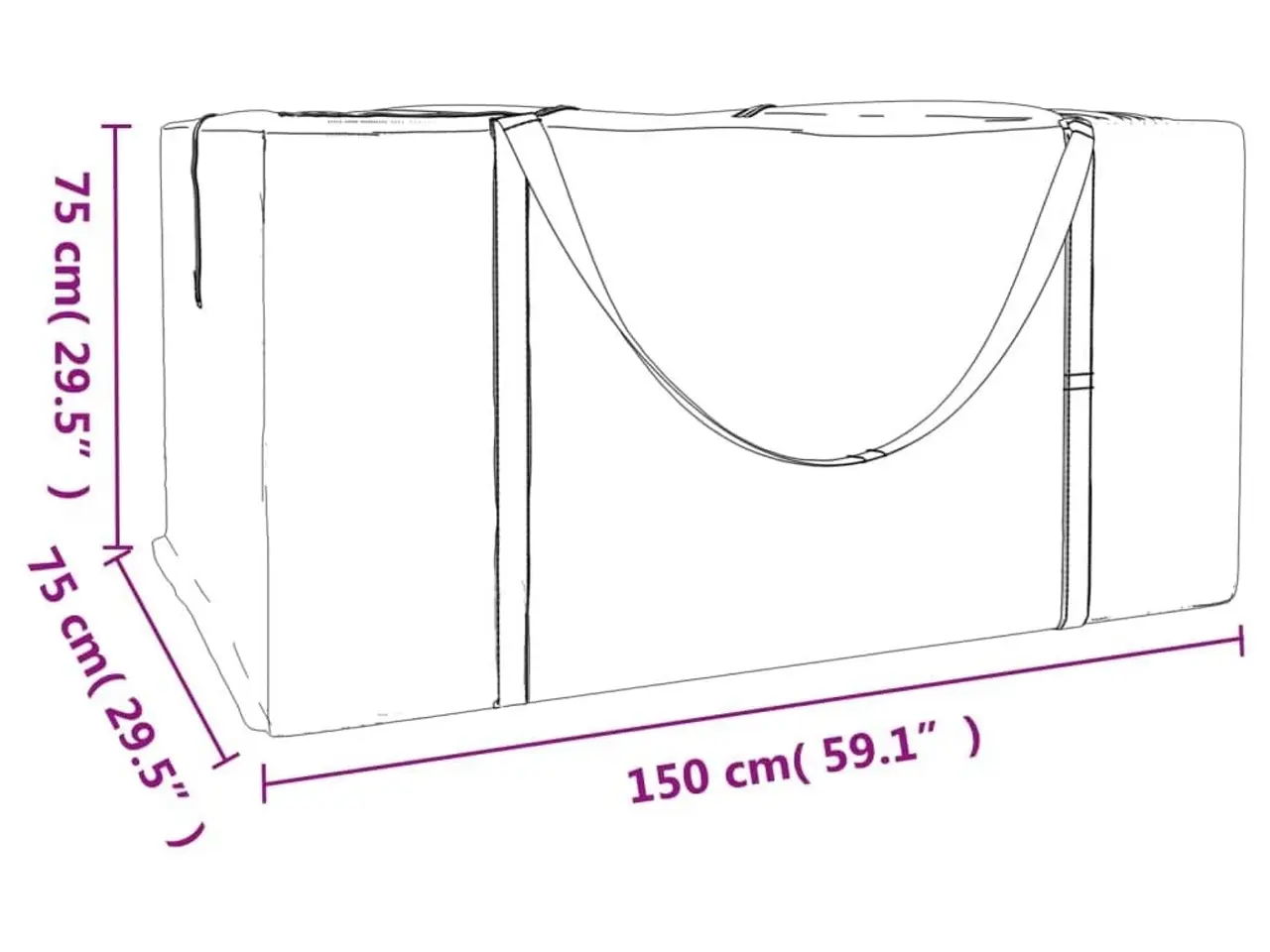 Billede 8 - Hyndepose 150 × 75 × 75 cm - polyethylen, sort