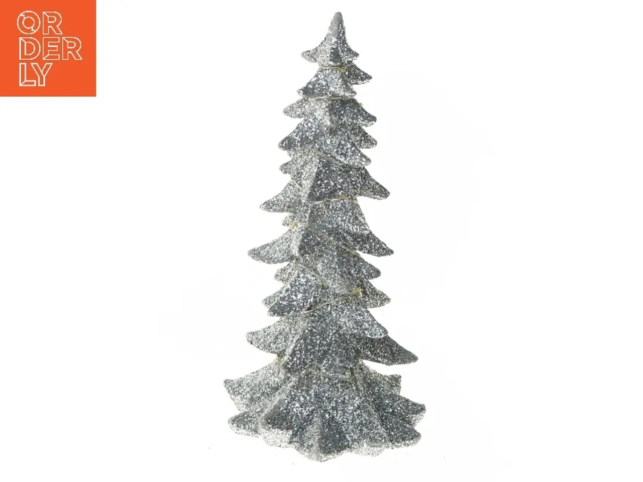 Billede 1 - Sølvglimmer juletræ med lys (str. 25 cm)