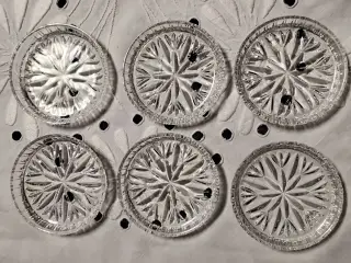 6 stk coasters / glasbakker i klar glas - Ø 7,5 cm