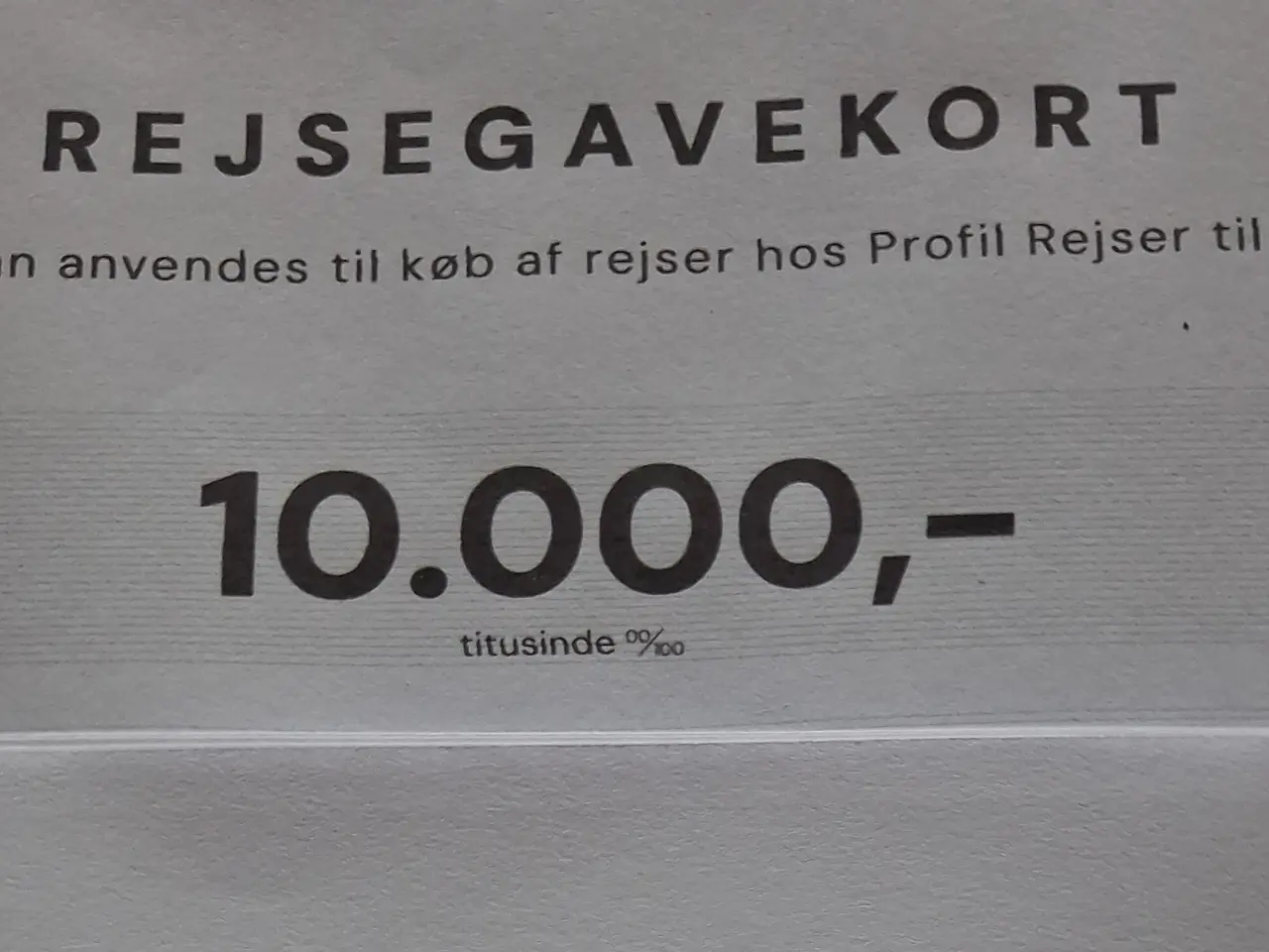 Billede 1 - Gavekort til Profil rejser