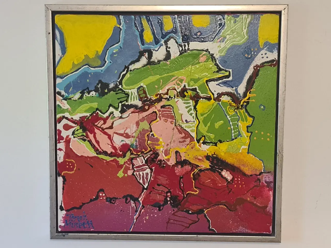 Billede 1 - Farverigt originalmaleri af Tonni Museth – 54 × 54