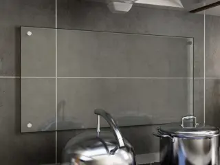 Stænkplade 80x40 cm hærdet glas gennemsigtig