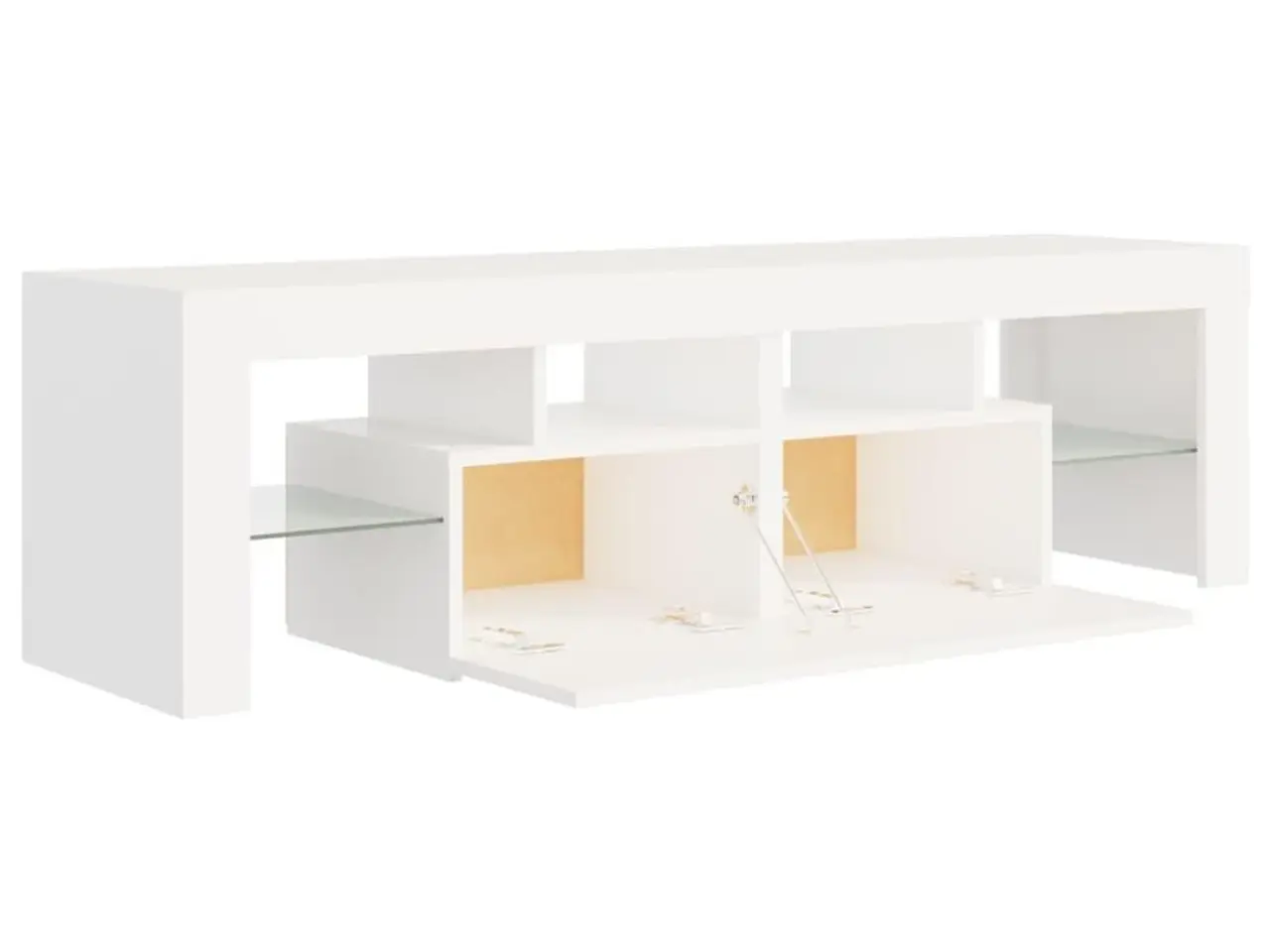 Billede 10 - Tv-bord med LED-lys - 140 × 36,5 × 40 cm, hvid