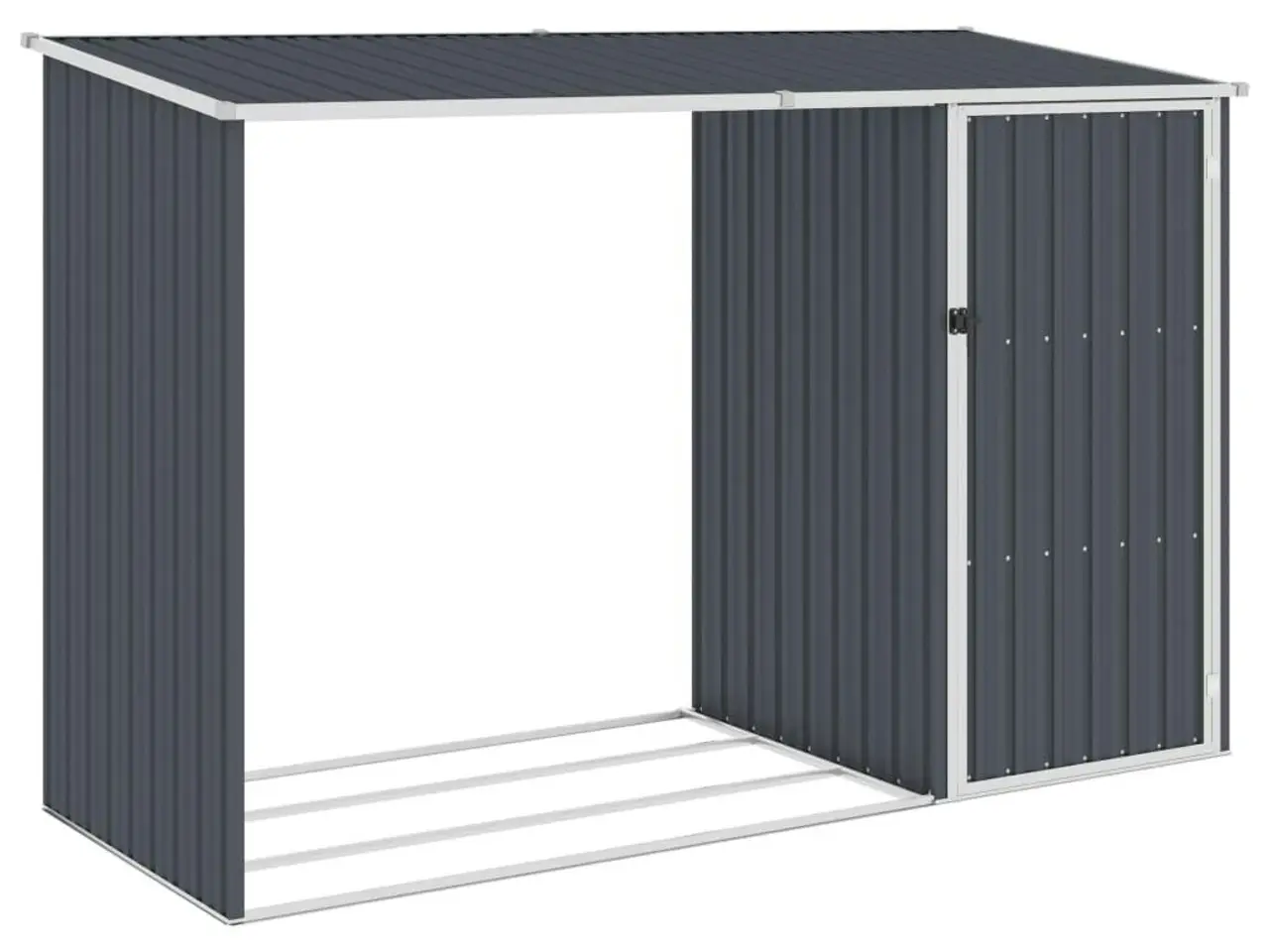Billede 1 - Brændeskur 245×98×159 cm i galvaniseret stål - antracitgrå