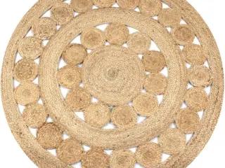 Tæppe flettet design jute 120 cm rund