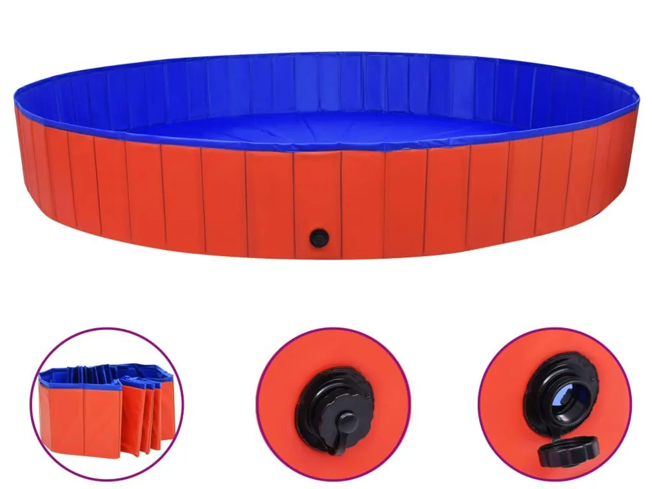 Billede 1 - Foldbart hundebassin 300 × 40 cm - PVC, rød