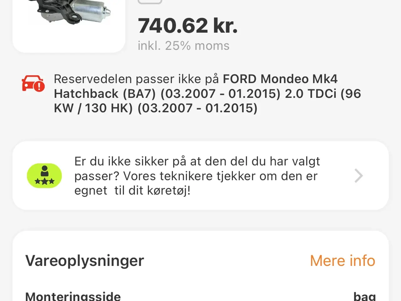Billede 2 - Viskermotor til Opel
