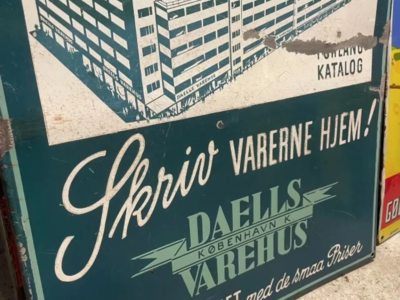 Billede 3 - Emaljeskilt stationsskilt 60x60 daells varehus