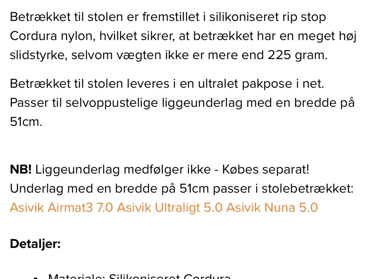 Billede 12 - Liggeunderlag Asivik med chairkit