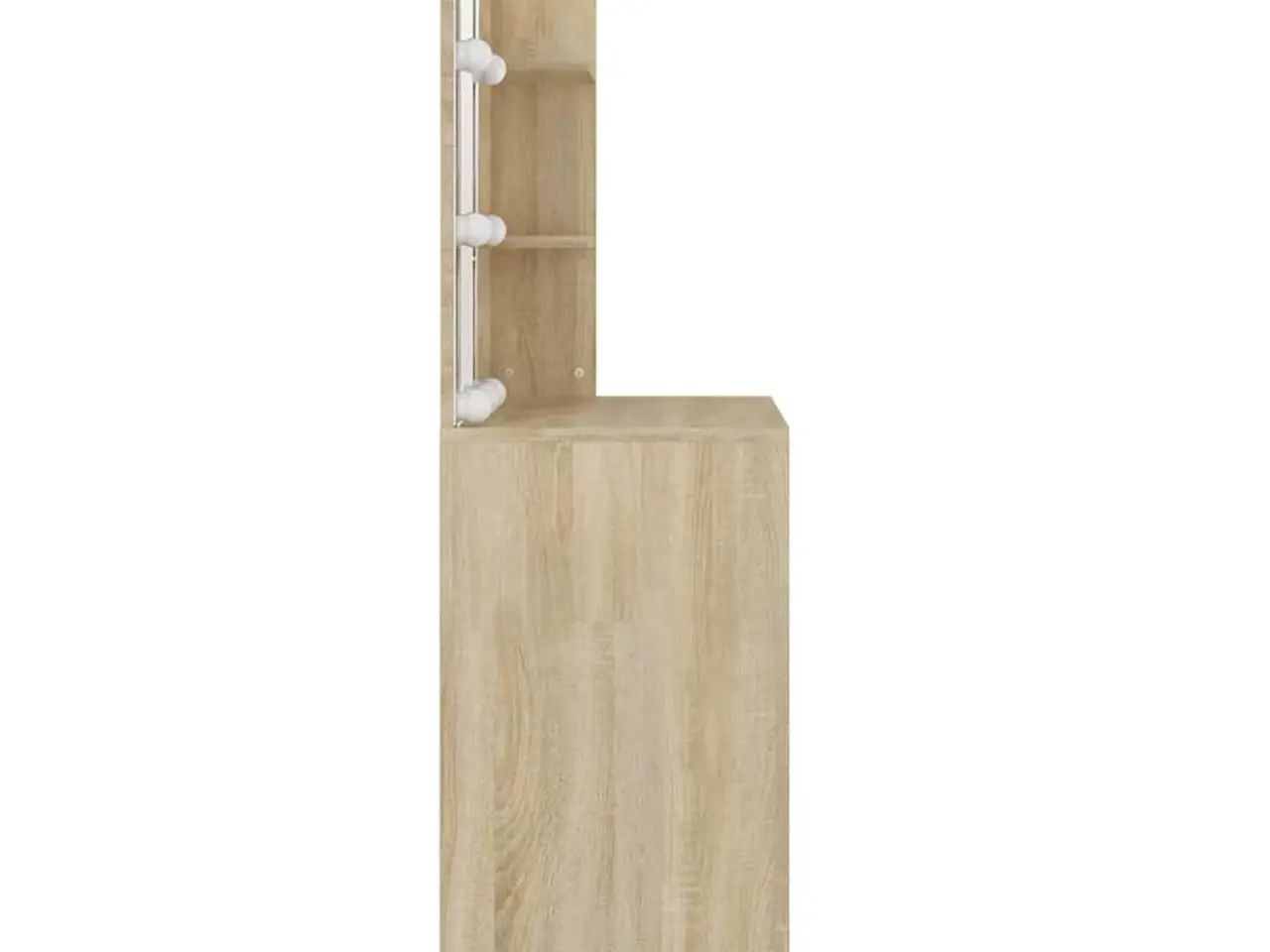 Billede 8 - Makeupbord med LED-lys 74,5x40x141 cm konstrueret træ sonoma-eg