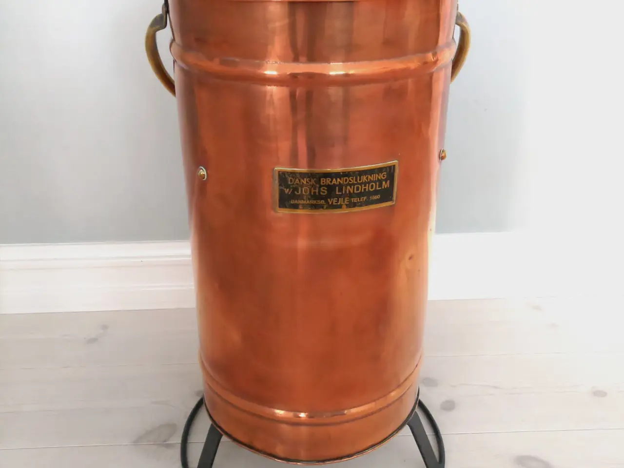 Billede 1 - Brandslukker Kobber - Retro - på stativ