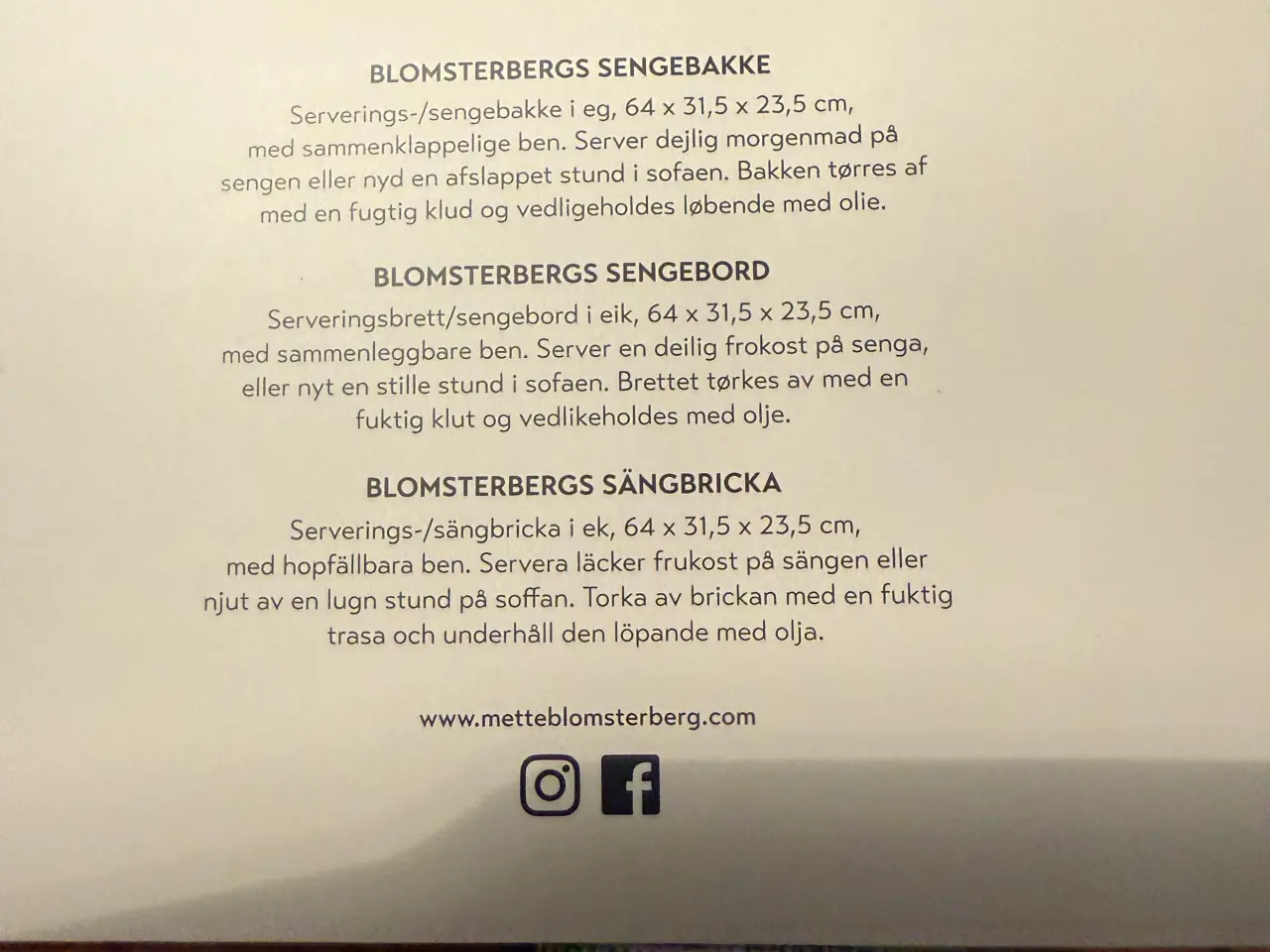 Billede 2 - Sengebakke bord