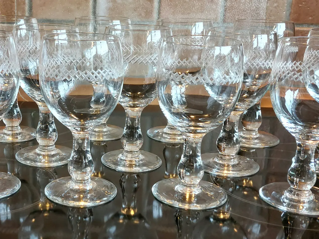 Billede 1 - KRYDSSLEBNE BALLON GLAS - KASTRUP GLASVÆRK
