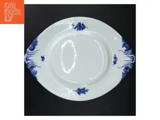 Porcelænsfad med blå blomst fra Royal Copenhagen (str. 46x28,5 cm)