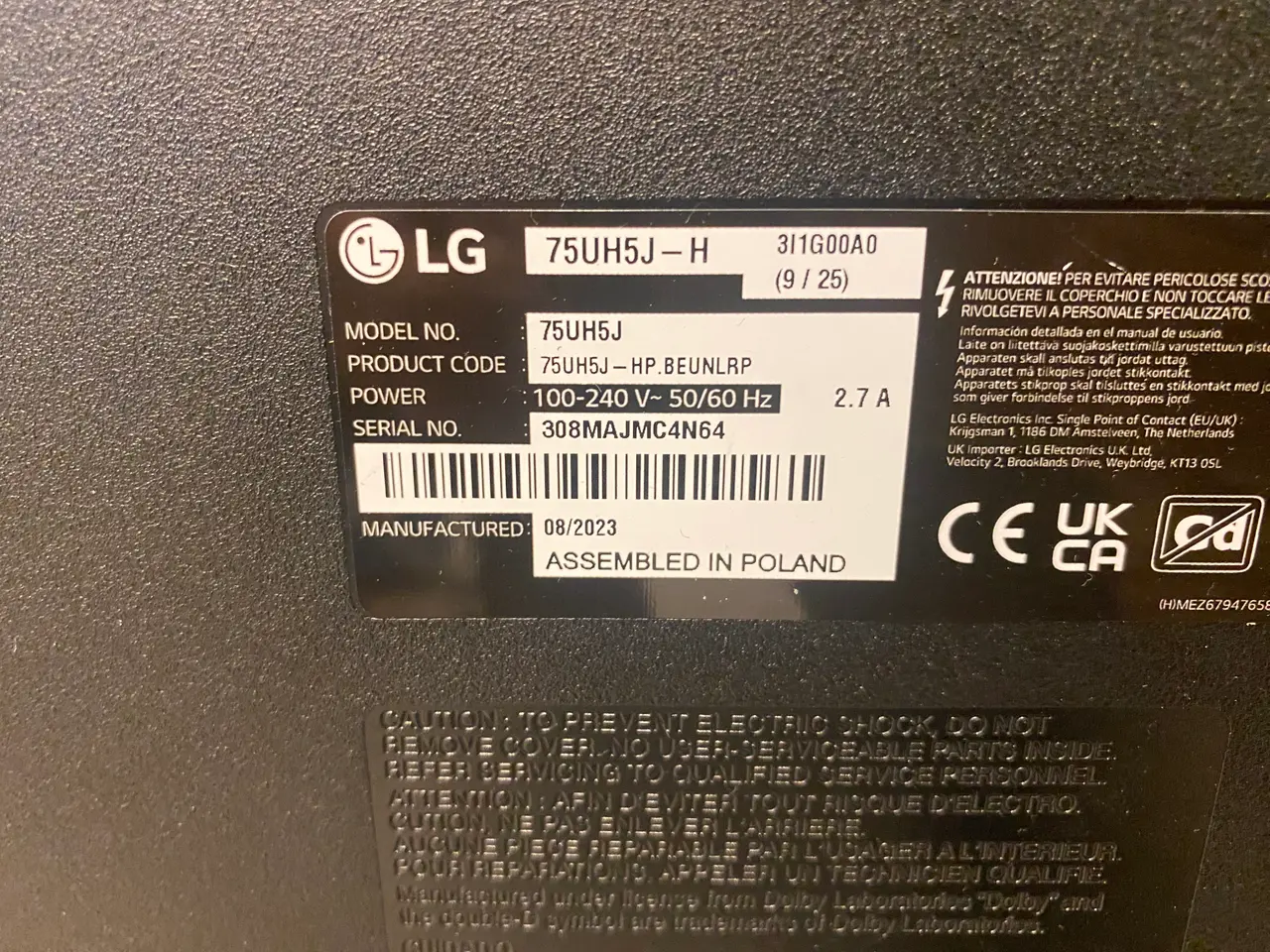 Billede 3 - Konferenceskærm LG 75UH5J-H