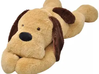 Tøjdyr hund 120 cm plysstof brun