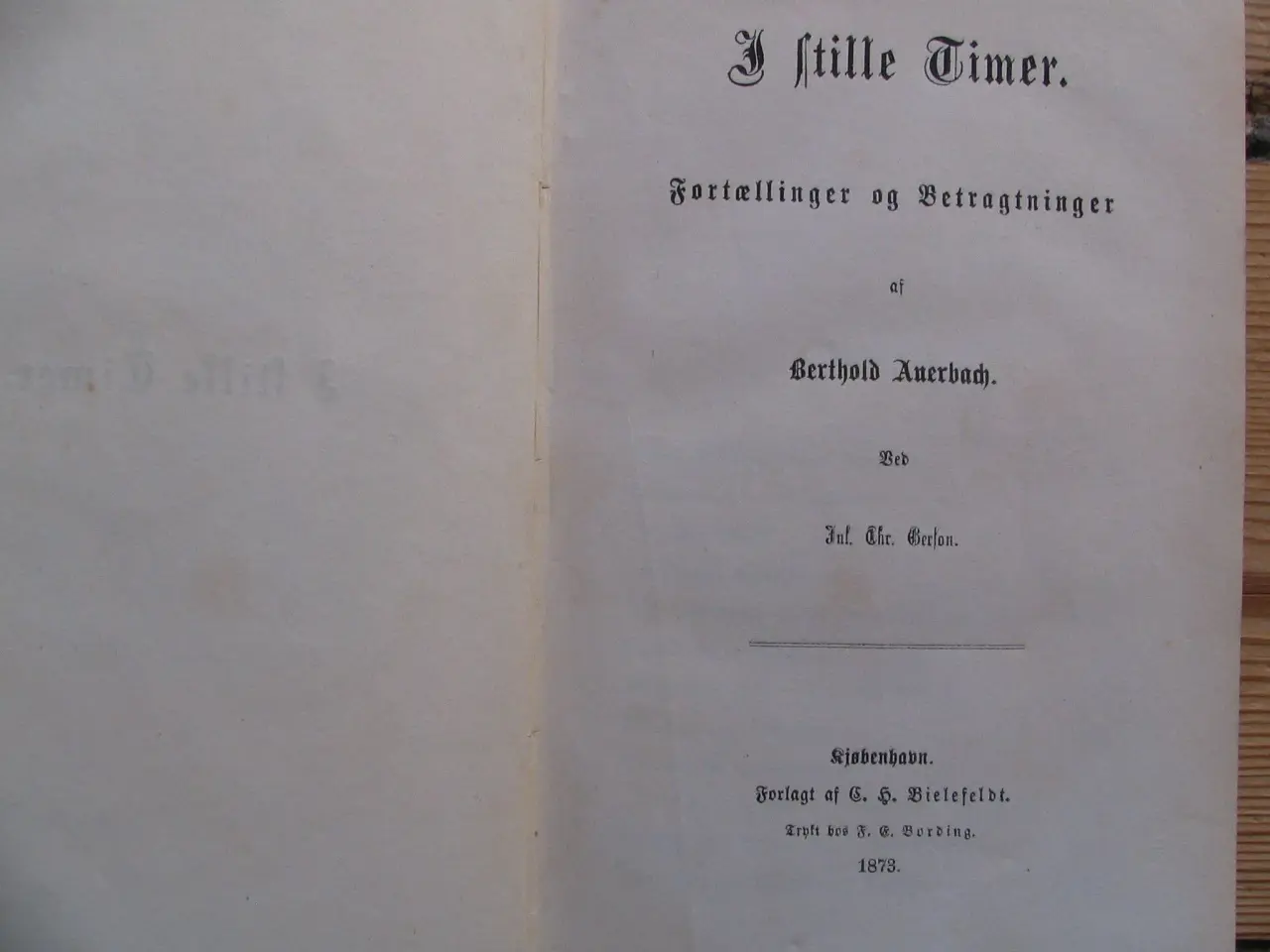 Billede 3 - Berthold Auerbach. I stille timer, fra 1873