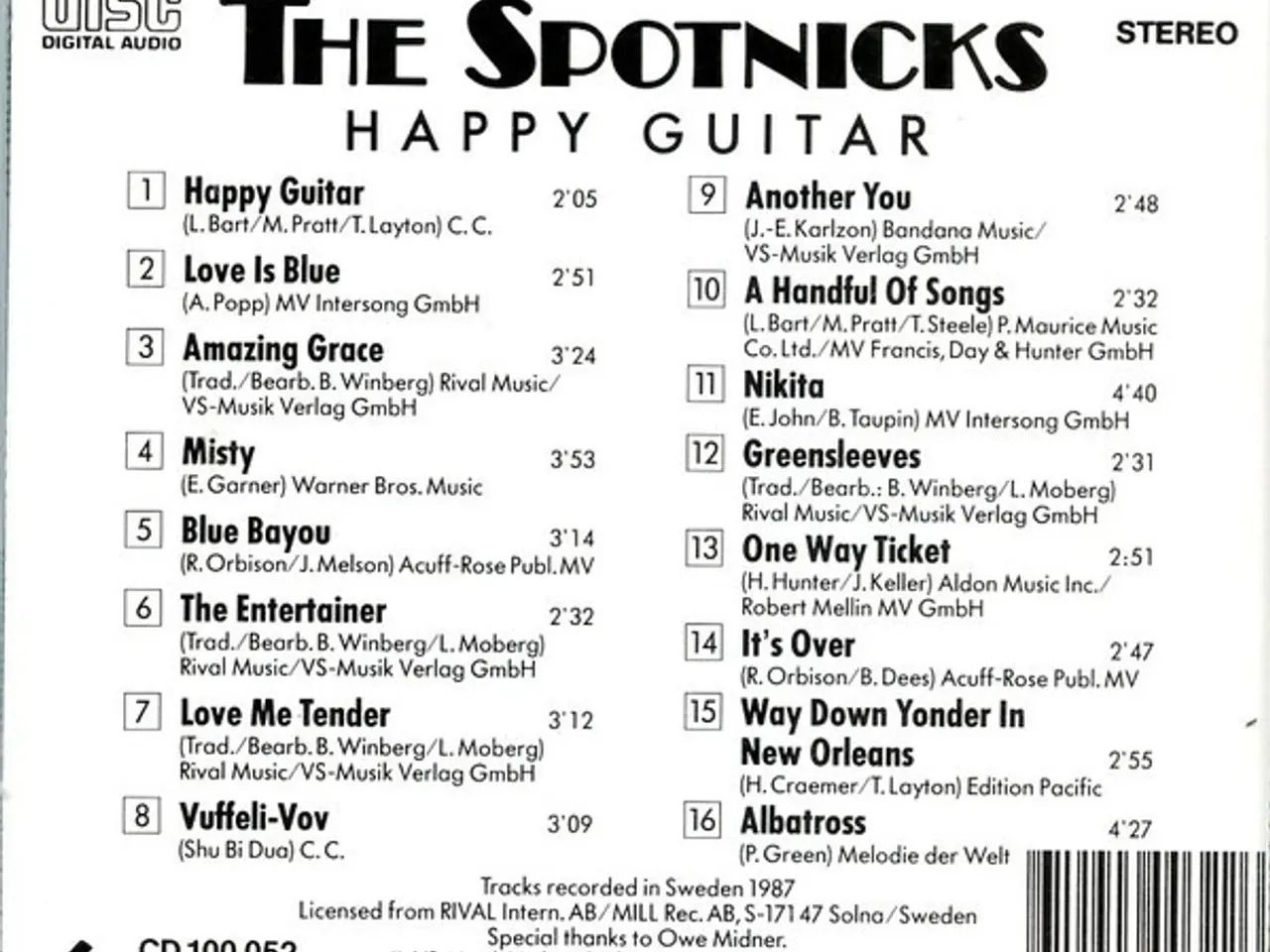 Billede 2 - The Spotnicks – Happy Guitar – CD