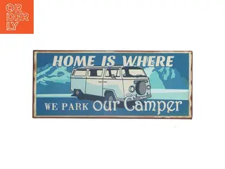 Retro vægskilt med camper motiv fra LaFinesse (str. 30,5x13 cm)