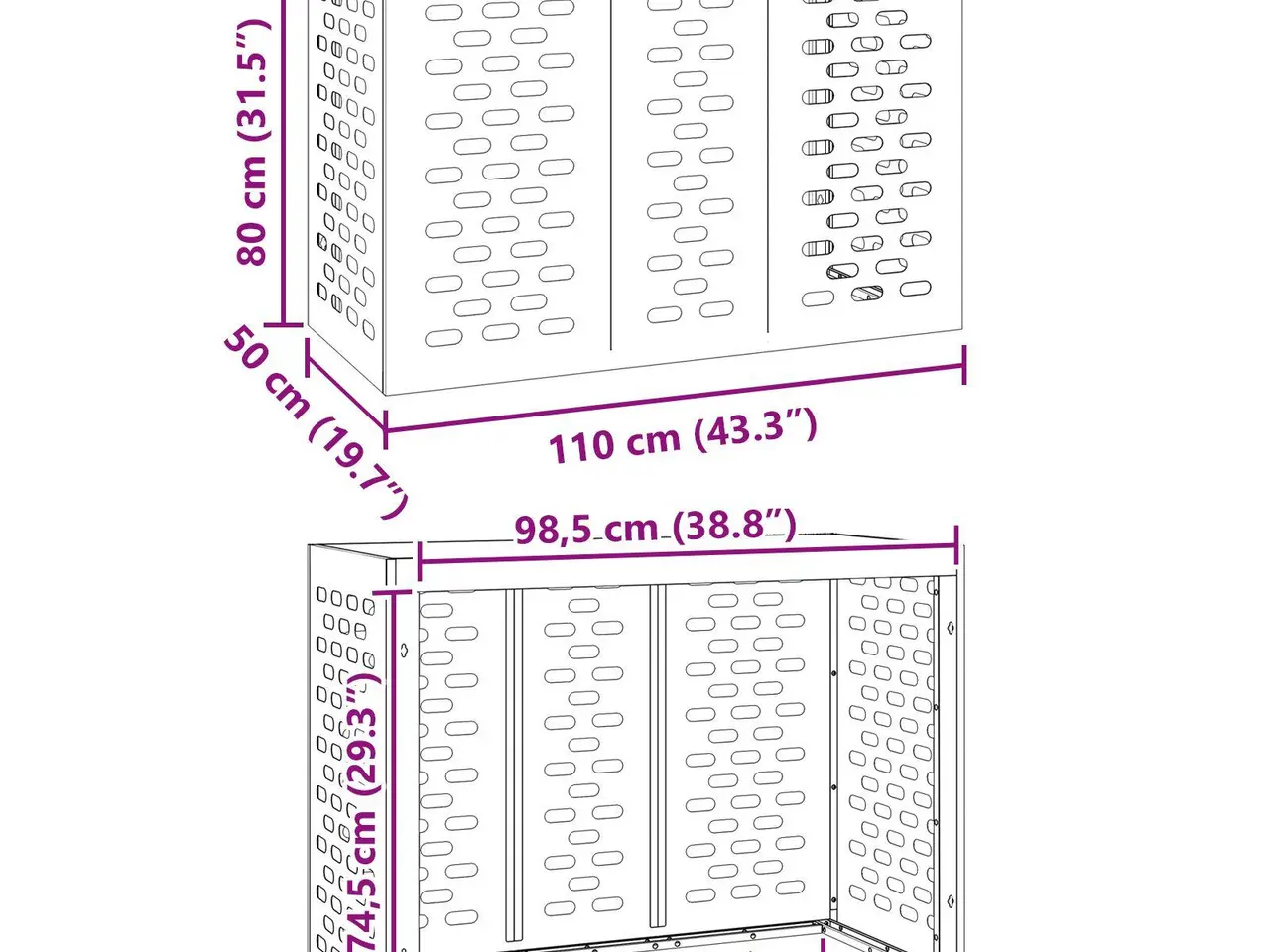 Billede 12 - Airconditiondække antracit 110 x 50 x 80 cm