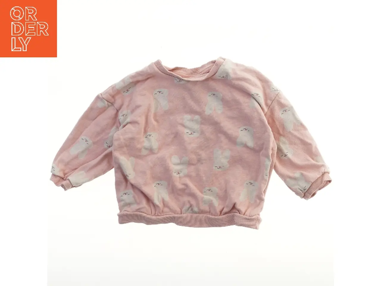 Billede 1 - Lyserød sweatshirt med kaninmotiv fra H&M (str. 92)