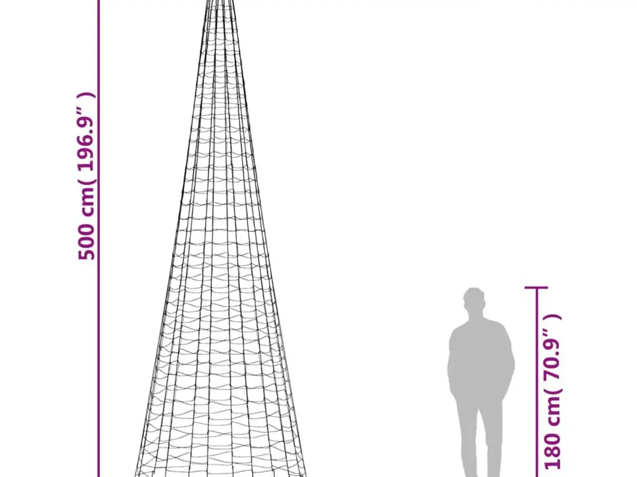 Billede 10 - LED-juletræ til flagstang - 1534 LED, 500 cm, varm hvid
