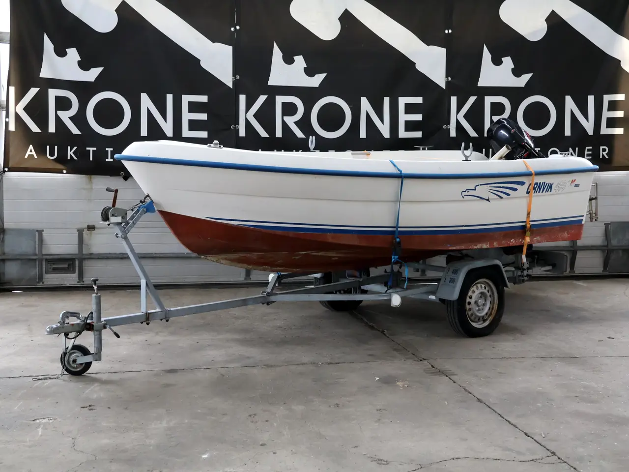 Billede 1 - Örnvik 410 jolle m/9,9hk Mercury og bådtrailer
