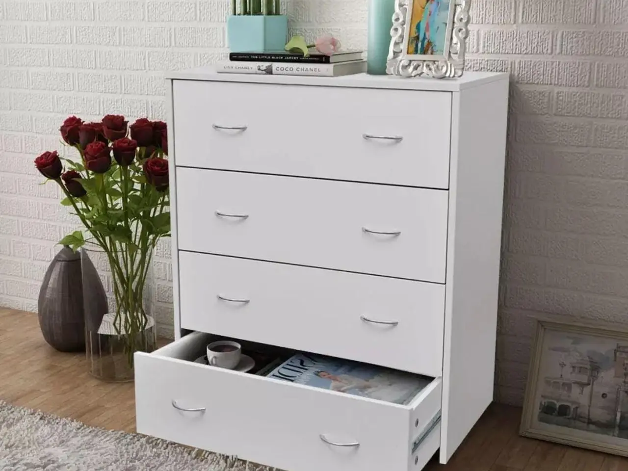 Billede 1 - Skænk med 4 skuffer 60x30,5x71 cm hvid
