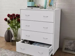 Skænk med 4 skuffer 60x30,5x71 cm hvid