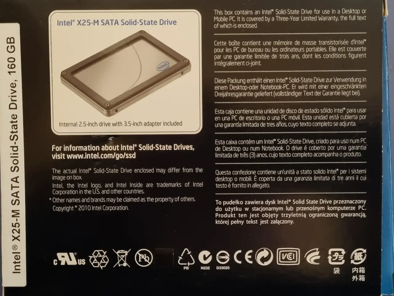 Billede 2 - 160 GB. Intel X25-M SATA Solid-State Drive 2.5"