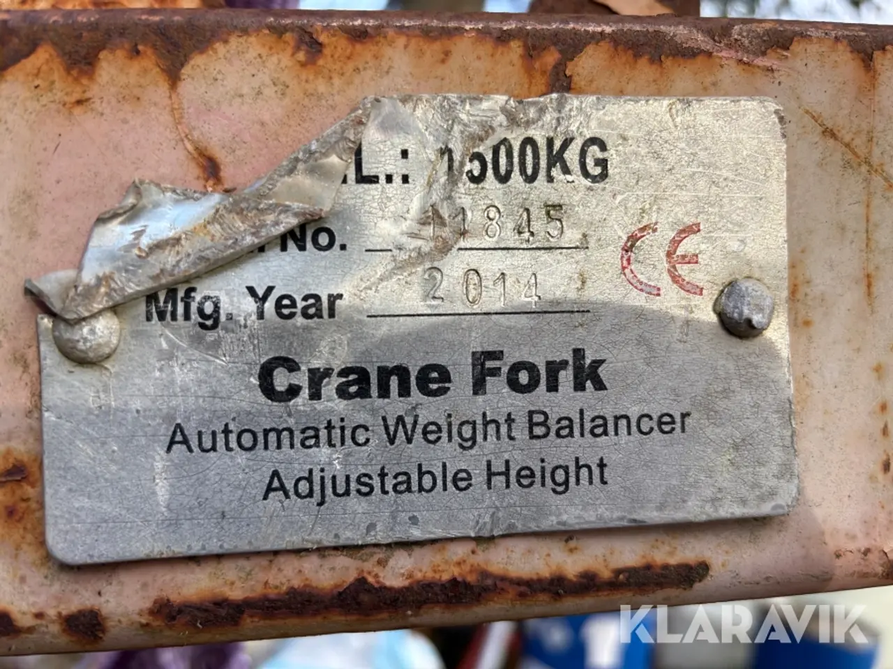 Billede 4 - Krangaffel / pallegaffel 1.500 kg Crane Fork med automatisk vægtbalancering