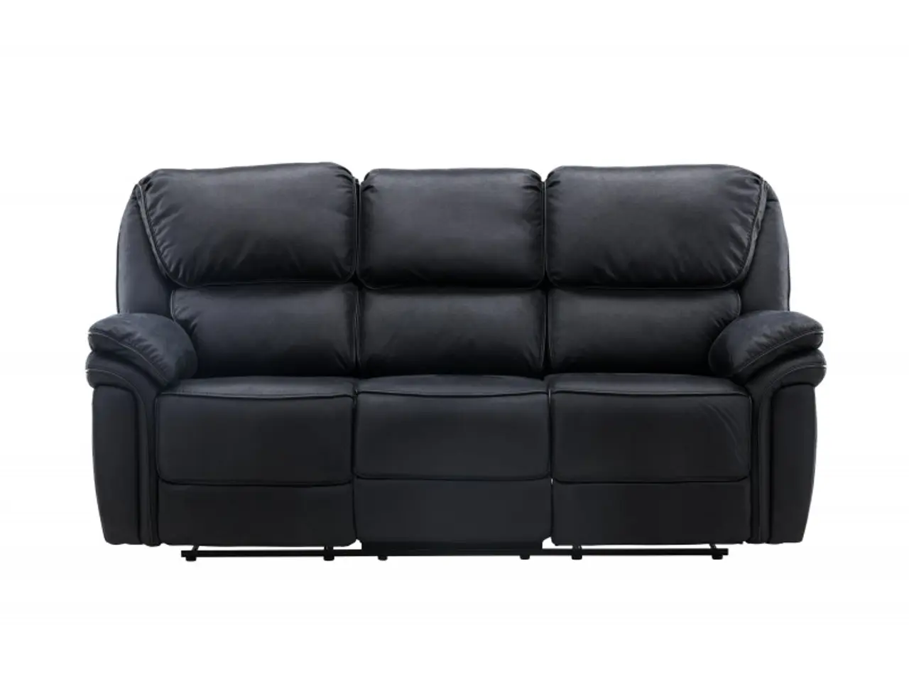 Billede 1 - Christopher 3 pers Recliner Sofa  - Sort Ruskindsblød mikrofiber