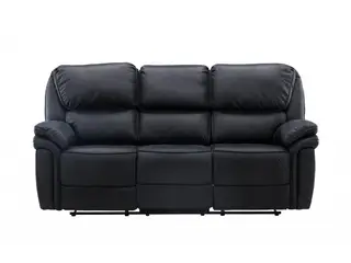 Christopher 3 pers Recliner Sofa - Sort Ruskindsblød mikrofiber
