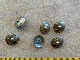 Knapper 6 stk brugte metal look